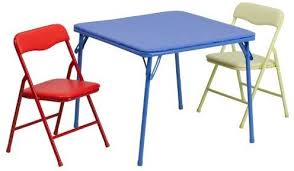 Flash Furniture Jb 10 Card Gg Kids Colorful 3 Piece Folding Table And Chair Set Blue In 2020 Kids Folding Table Kids Table And Chairs Folding Table