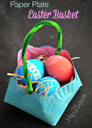 Dyeing is a traditional form of decorating, and wrap rubber bands around the eggs to make stripes. Homemade Paper Plate Easter Basket Fun Kids Craft