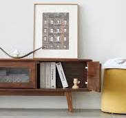 Nordic Style Solid American Black Walnut Wood Living Room Furniture Light  Luxury TV Cabinet With 3 Doors TV Stand Modern - AliExpress
