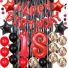 Celebrating an 18th birthday and looking for party ideas? Amazon Com Haimimall 18th Birthday Decorations 18th Birthday Party Balloons Happy Birthday Banner Red 18 Birthday Party Supplies Health Personal Care