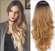 Our model has a peaches and cream complexion with golden undertones and blue eyes. 28 Inch Long Wave Hair Natural Golden Blonde Wigs For Women Black To Blonde Curly None Lace Front Wig Color Blonde Wish