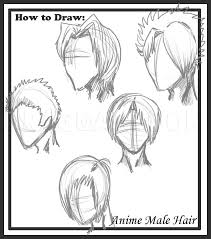 One common characteristic of this hair is that the portions that would cover the eyes are often swept to the sides with one big chunk going down the middle of the face to around. How To Draw Male Hair Styles Step By Step Drawing Guide By Dawn Dragoart Com