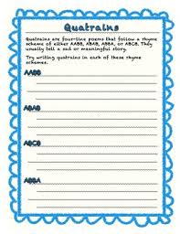 Quatrain Poem Template Poem Template Poetry Templates Rhyme Scheme