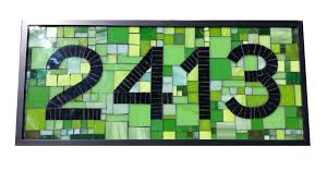 Custom House Number Stained Glass Mosaic By Sequential Glass Art Mosaic Stained Glass Mosaic Mosaic Glass Custom House Numbers