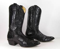 Black And White Snakeskin Cowboy Boots Vintage Cowboy Boots Womens 9 5 M B Black Snake Skin Panhandle Vintage Cowboy Boots Mens Cowboy Boots Cowboy Boots Women