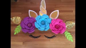 Unicorn Paper Flower Youtube Paper Flowers Paper Roses Paper Flower Tutorial