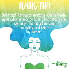 Apple cider vinegar helps prevent fungal and bacteria growth and keeps the hair and scalp healthy. Hair Tip Rinse With Apple Cider Vinegar To Prevent Frizz How To Make Your Hair Grow Faster Tips To Grow Long Hair Faster