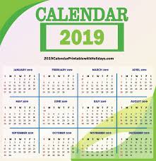 2019 Calendar Pdf Download Https 2019calendarprintablewithholidays Com
