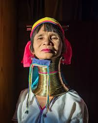 Wearing Rings To Have A Giraffe S Neck In Thailand Long Neck Tribe In Myanmar Native People Tribal Outfit Myanmar