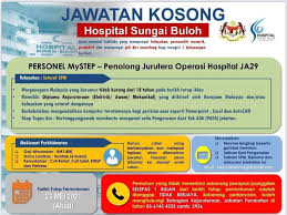 The hospital covers an area of 130 acres.1 the hospital serves the districts of gombak. Jawatan Kosong Malaysia On Twitter Jawatan Kosong Terkini Hospital Sungai Buloh Rujuk Iklan Penjawatan Di Atas Melalui Pautan Di Bawah Dan Mohon Segera Secara Online Share Kongsikan Hebahan Ini Dengan