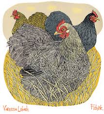 Finely carved, multilayer linocuts printed on an albion press. Vanessa Lubach Cutting The Countryside