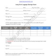 Report template pages the understandings are used to portray the desires for the venture. Long Term Luggage Storage Request Form Http Www Setupmyhotel Com Formats Fo 339 Left Luggage Form Html Front Office Names Luggage Storage