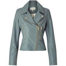 Somerset By Alice Temperley Leather Biker Jacket Dusty Blue Leather Jackets Women Best Leather Jackets Green Leather Jackets
