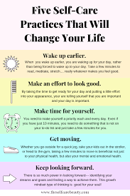 If you are feeling bad, stressed or angry, nothing is better than watching a movie to make your head walk to your house, walk your pet, you can even ride a bike if you want, the important here is that you. 5 Self Care Practices That Will Change Y Self Care