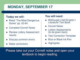 Learn vocabulary, terms and more with flashcards, games and other study tools. Monday September 17 Today We Will Read The Most Dangerous Game Pp Ppt Download