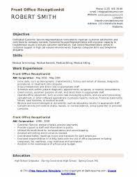 Front Office Receptionist Resume Samples Qwikresume