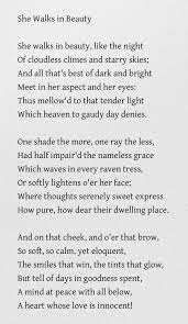 She Walks In Beauty George Gordon Lord Byron Poetry Inspiration Best Poems Poems