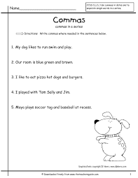 Commasinseriesfirstgrade2 001 001 Jpg 1224 1584 Punctuation Worksheets 2nd Grade Worksheets Commas In A Series