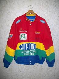 Such a cool design, in good condition. Rare Jeff Gordon Rainbow Nascar Jacket Winston Cup 90s Jeff Hamilton Embroidered Patches Autograph Dupont Racing Collection Mens Medium Nascar Jackets Vintage Jacket Men Jackets