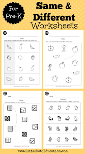 Daily preschool math activities include learning numbers, practicing counting, creating and. Pre K Same And Different Worksheets And Activities Kindergarten Worksheets Number Worksheets Kindergarten Preschool Worksheets