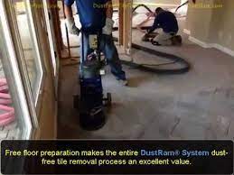 Affordable dust free tile removal starting at $1.95 per sq ft. Thinset Removal Dust Free Using The Patented Dustram System An Excellent Value Youtube
