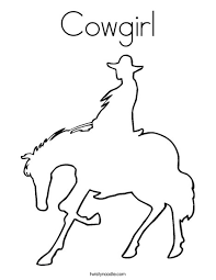 Coloring book for children, preschool education, print and game. Cowgirl Coloring Page Twisty Noodle