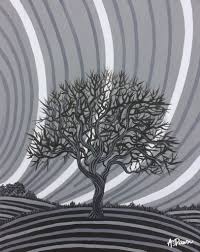 Acrylic Black And White Tree Painting 14 In Black And Grey Acrylic On Canvas Painting Modern Impressionism Black And White Tree Art Modern Impressionism Canvas Painting Tree Art