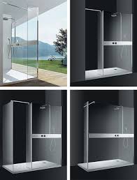 They add stylish storage space for cosmetics, hand towels and perfumes. Glass Shower Panels For Corner And Niche By Cesana Logic Horizon Shower With Walk In Entry