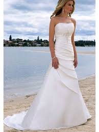 A Line Princess Sleeveless Satin Chapel Train Wedding Dresses Strapless Beading Ruffles Lace Up Beach Wedding Dress Wedding Dresses Strapless Wedding Dresses Wedding Dresses Taffeta