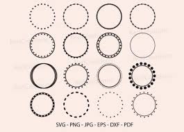 Round Dotted Monogram Frames Round Frame Graphic By Redcreations Creative Fabrica