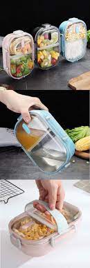 shop now 24 99 usd portable leak proof lunch box school office picnic 304 stainless steel bento box cuisine alimentation repas d entrainement