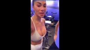 Nicole Scherzinger in Gym Showing Big Cleavage in White Top: Babe Babe Porn