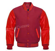 Details About Letterman Baseball Varsity Maroon Wool And Genuine Red Leather Sleeves Jacket Leather Sleeve Jacket Leather Sleeve Royal Clothing