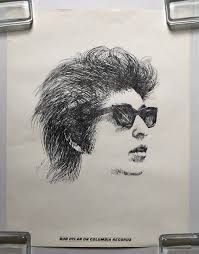 BOB DYLAN On Columbia Records 1966 PROMO POSTER 17" x 22" Saul Lambert  Sketch