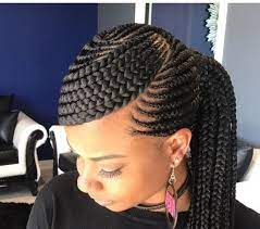 New Hair Styles For Black Woman New Hairstyle For African Ladies Low Side Ponytai African Hair Braiding Styles Braided Hairstyles African Braids Hairstyles
