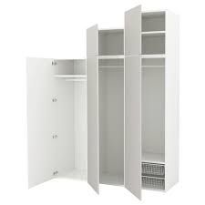 Platsa White Fonnes White Wardrobe Width 240 Cm Height 231 Cm Ikea In 2020 Ikea No Closet Solutions Storage Spaces