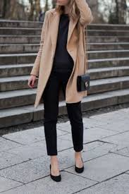 Camel blazer with blue button up shirt & black skinny jeans. Pin On Style Inspiration