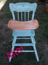 Refinished Wooden High Chair Painted High Chairs Wooden High Chairs Antique High Chairs