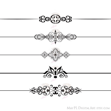Text Dividers Retro Vintage Vector Graphics Wedding Digital Etsy Clip Art Page Decoration Clip Art Vintage