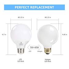 ✅ browse our daily deals for even more savings! Hansang G25 Led Globe Light Bulbs 60w Equivalent 5000k Daylight White Eye Friendly Decorative Vanity Round Light Bulbs E26 Base Perfect For Vanity Makeup Mirror Droplight Floor Lamp Non Dimmable 4pack Pricepulse