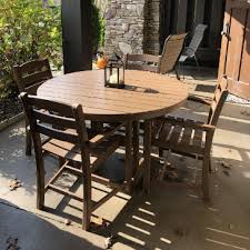 Wood patio dining set with umbrella hole. Patio Outdoor Dining Sets Polywood Official Store