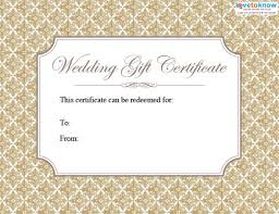 Give the couple a gift you know they will love — a picture of. Printable Wedding Gift Certificates Lovetoknow
