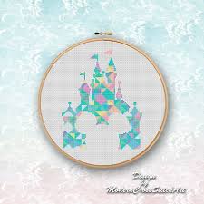 Each kit contains a magical disney pattern exclusive to the disney cross stitch collection, plus all the thread and aida you'll need to create each design! Geometric Disney Castle Cross Stitch Pattern Modern Baby Etsy In 2021 Cross Stitch Patterns Cross Stitch Cross Stitching