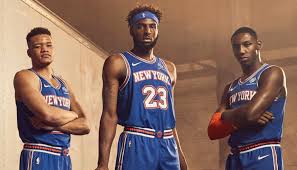 The lettering in the center of the jersey reads city never sleeps new york knicks.' Check Out The New York Knicks New Nike Statement Edition Jerseys For 2019 20 Interbasket