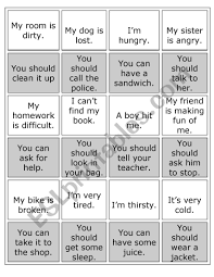 We'll make sure your cards look as good in person as they do on screen. Making Suggestions Card Game Esl Worksheet By Jnkar
