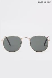 Black And Gold Picture Frames Uk Mens River Island Black Lense Gold Frame Sunglasses Gold Sunglass Frames Sunglasses Gold Frame