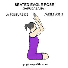 Garudasana Assis La Posture De L Aigle Assis The Seated Eagle Pose Aigle Posture Professeur De Yoga