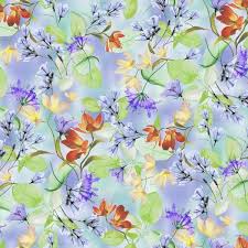This beautiful pattern features belles floral rose silhouette this pattern is perfect for beginners the design has been created on 14 count aida fabric. Belle Multi Watercolour Floral On Periwinkle Fabric Haberdashery Online