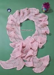 Pembe Marul Fular Yapilisi Batik Orgu Tig Isleri