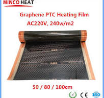 All Sizes Brand New AC220V Graphene PTC Heating Film Infrared Electric Warm  Floor Heating System 220~240W/m2 Carbon Foil - AliExpress 13